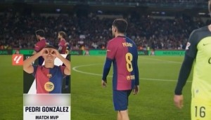 大师级！佩德里6次关键传球，4次长传全部成功&amp;当选全场最佳球员